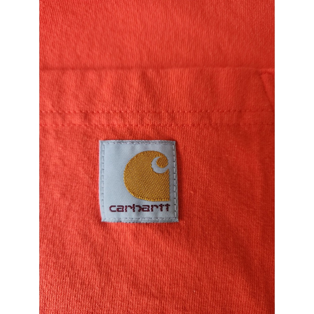 Carhartt K87 Mens Loose Fit Pocket T-Shirt Orange Cotton Short Sleeve Large - Picture 8 of 10